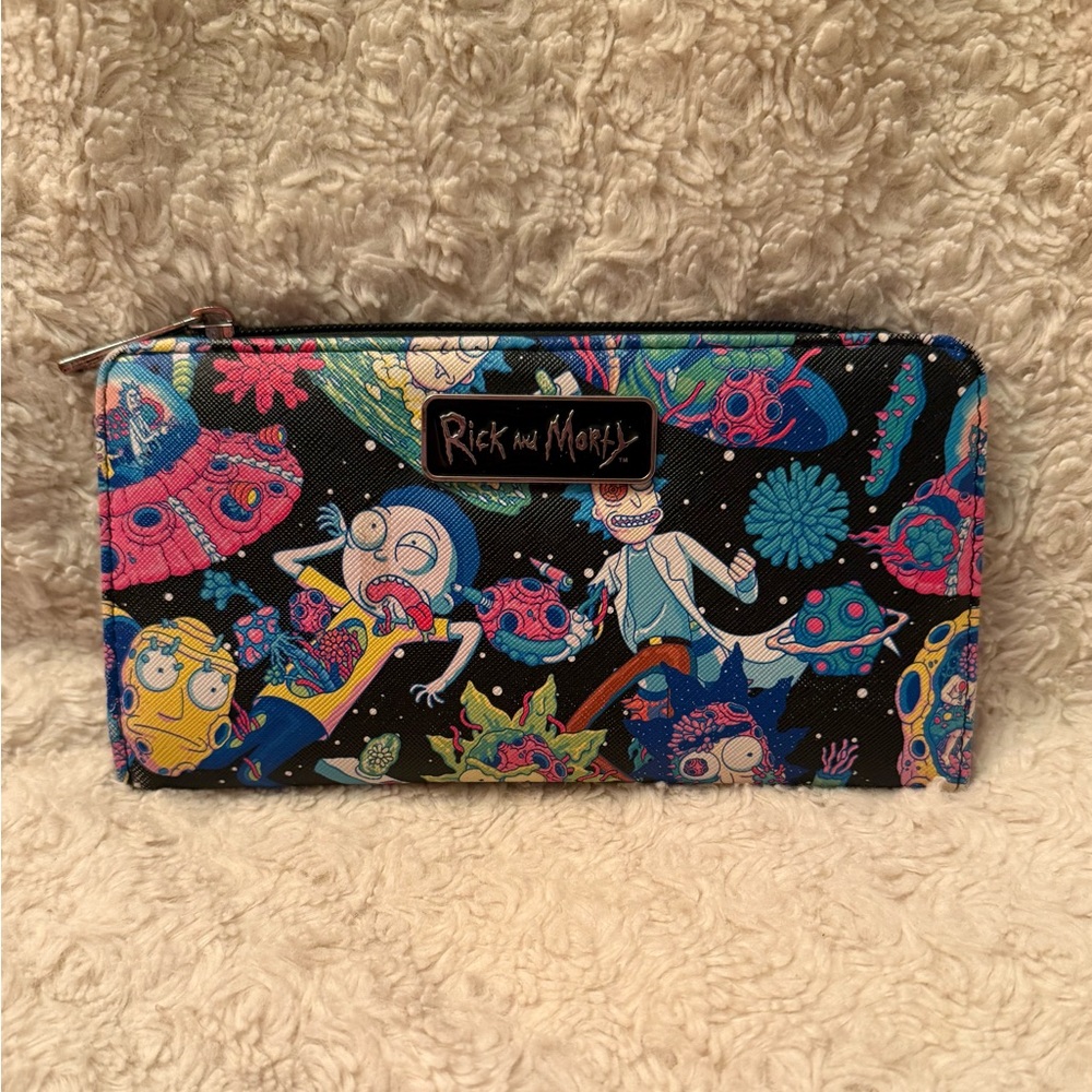 Bioworld Rare Rick and Morty Portal Vegan Leather Long Line Wallet Like New